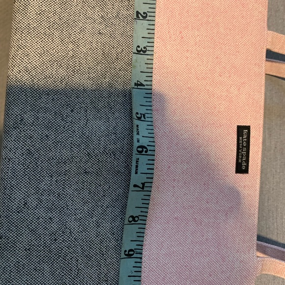 KATE SPADE PINK GREY HANDBAG MEDIUM SATCHEL PURSE FABRIC, CLASSIC STYLE - Picture 6 of 16